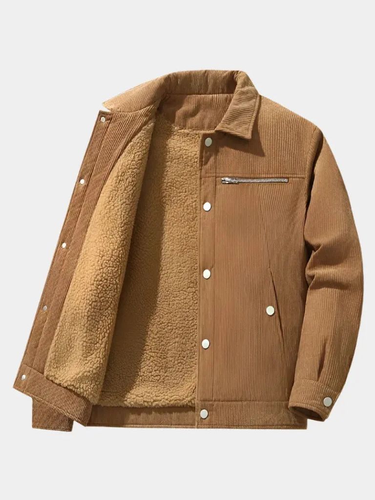 Chaqueta de Sherpa de Corduroy Minimalista - Cross & Crown