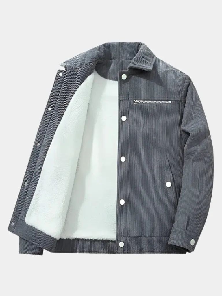 Chaqueta de Sherpa de Corduroy Minimalista - Cross & Crown