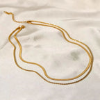 Malena | Dúo de collares bañados en oro de 18 quilates
