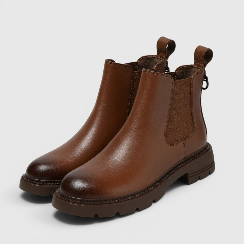 Botines Mujer de Piel de Borrego – Tacón Medio Cómodo