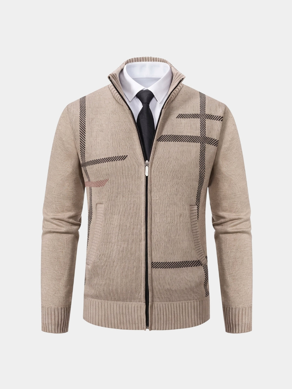 Chaqueta de Punto Simetría Grafito - Cross & Crown