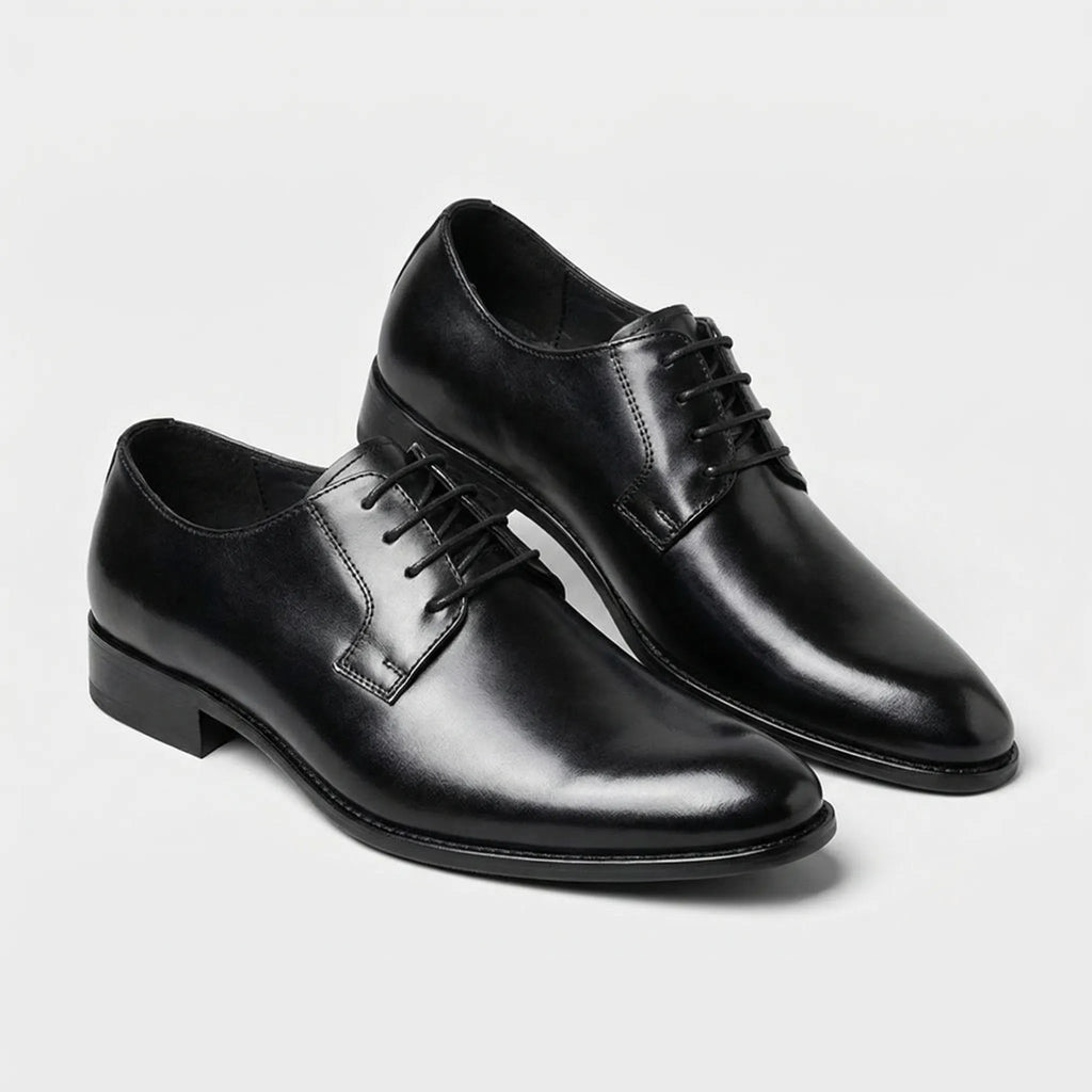 Blucher de Piel Hombre con Cordones y Punta Redonda