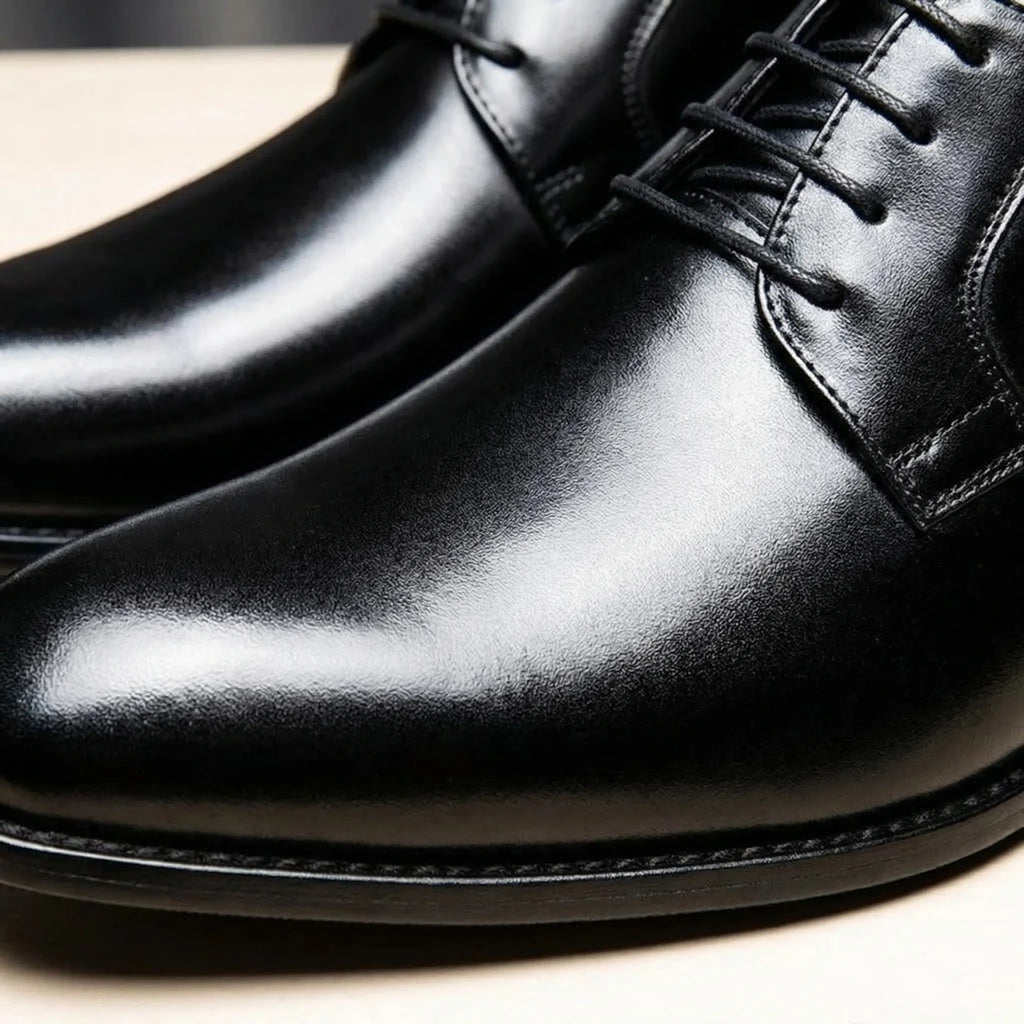 Blucher de Piel Hombre con Cordones y Punta Redonda