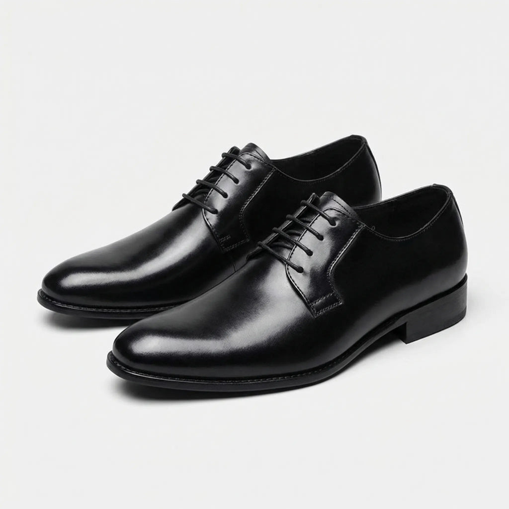 Blucher de Piel Hombre con Cordones y Punta Redonda