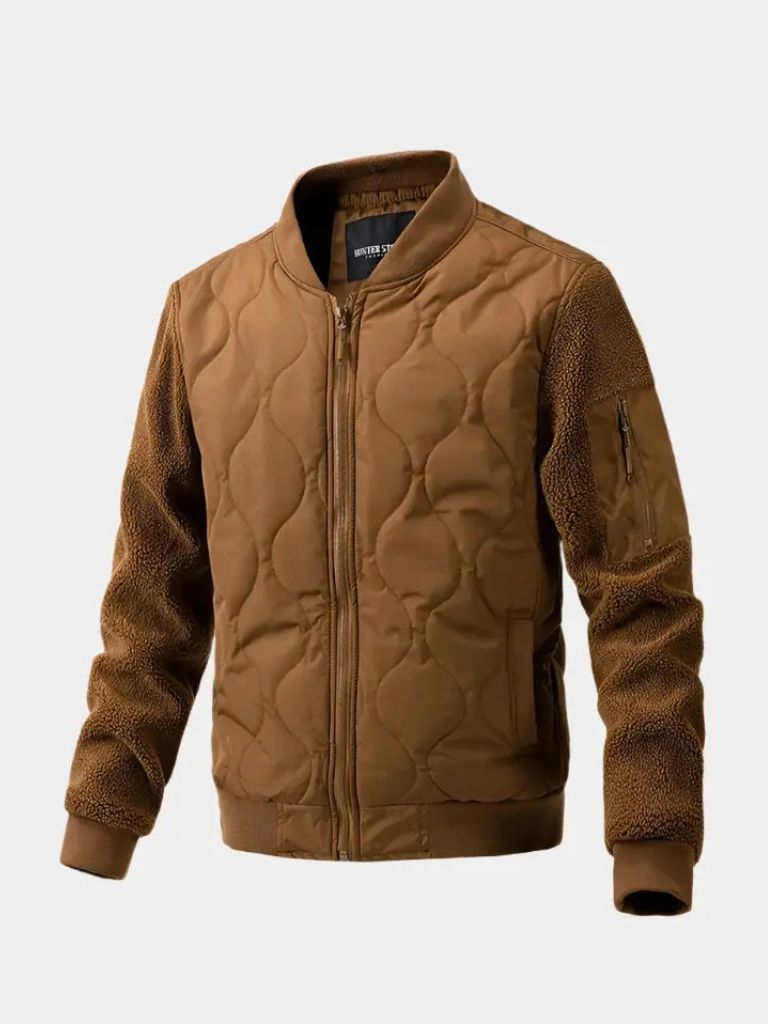 Chaqueta Bomber Acolchada con Mangas de Sherpa - Cross & Crown