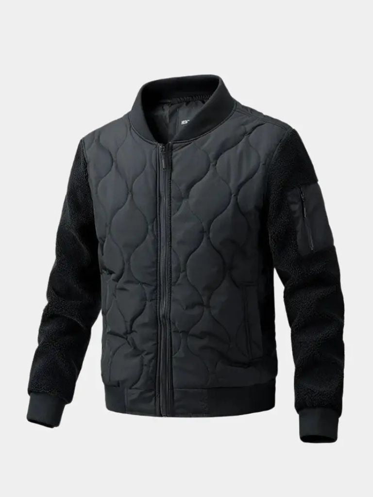 Chaqueta Bomber Acolchada con Mangas de Sherpa - Cross & Crown