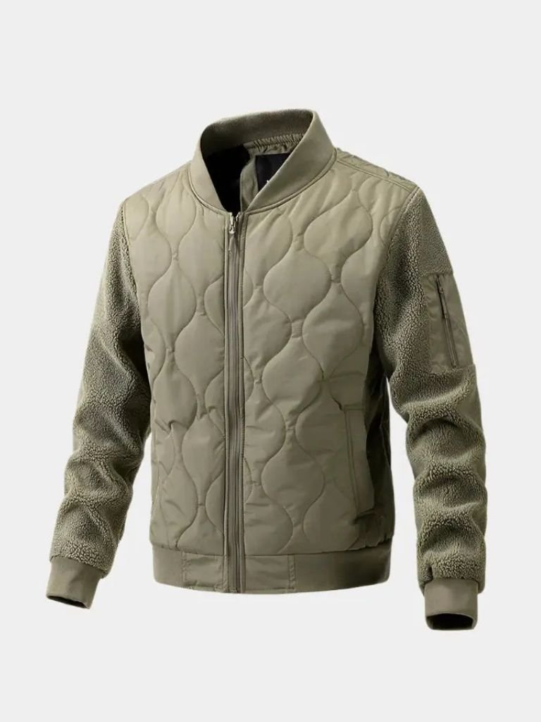 Chaqueta Bomber Acolchada con Mangas de Sherpa - Cross & Crown