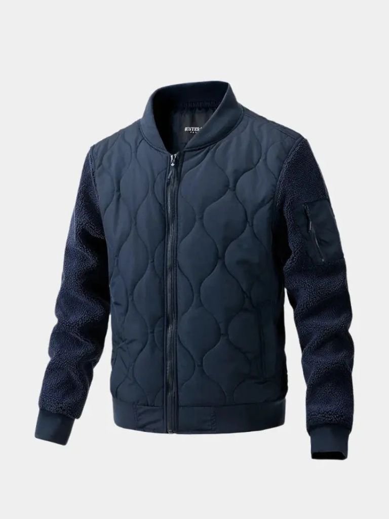 Chaqueta Bomber Acolchada con Mangas de Sherpa - Cross & Crown