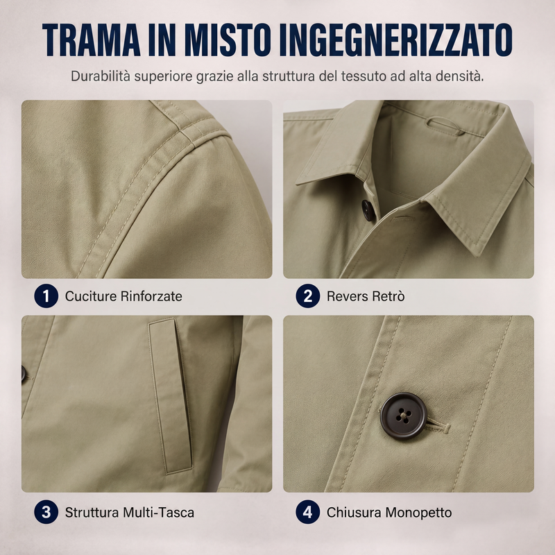 ⏰ Último Día de Rebajas – DESCUENTO 50% ✨Trench impermeable para hombre de longitud media