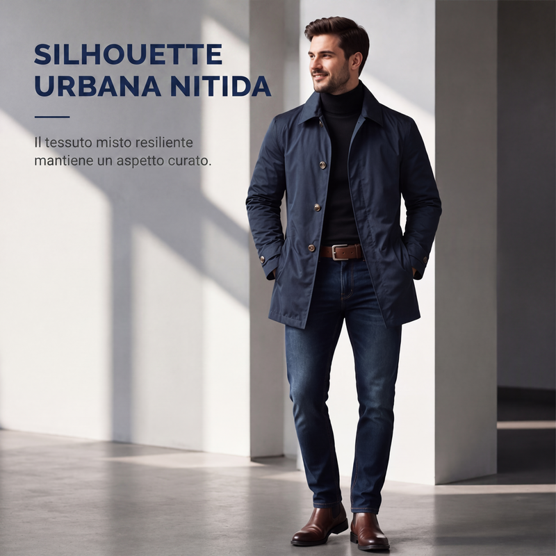 ⏰ Último Día de Rebajas – DESCUENTO 50% ✨Trench impermeable para hombre de longitud media