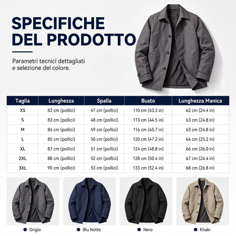⏰ Último Día de Rebajas – DESCUENTO 50% ✨Trench impermeable para hombre de longitud media