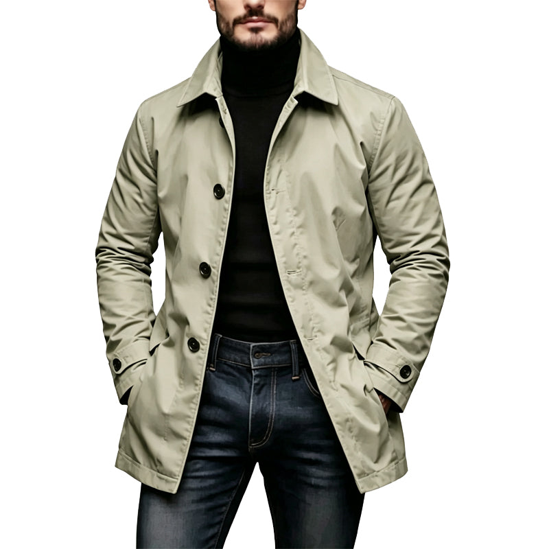 ⏰ Último Día de Rebajas – DESCUENTO 50% ✨Trench impermeable para hombre de longitud media