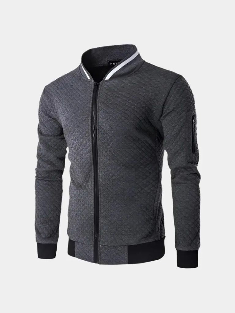Chaqueta Bomber Casual Texturizada - Cross & Crown