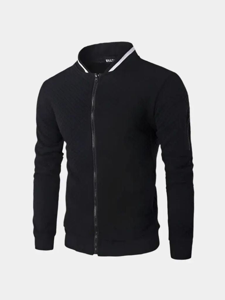 Chaqueta Bomber Casual Texturizada - Cross & Crown