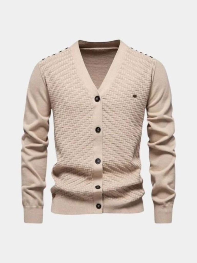 Cardigan de Punto con Cuello en V - Cross & Crown