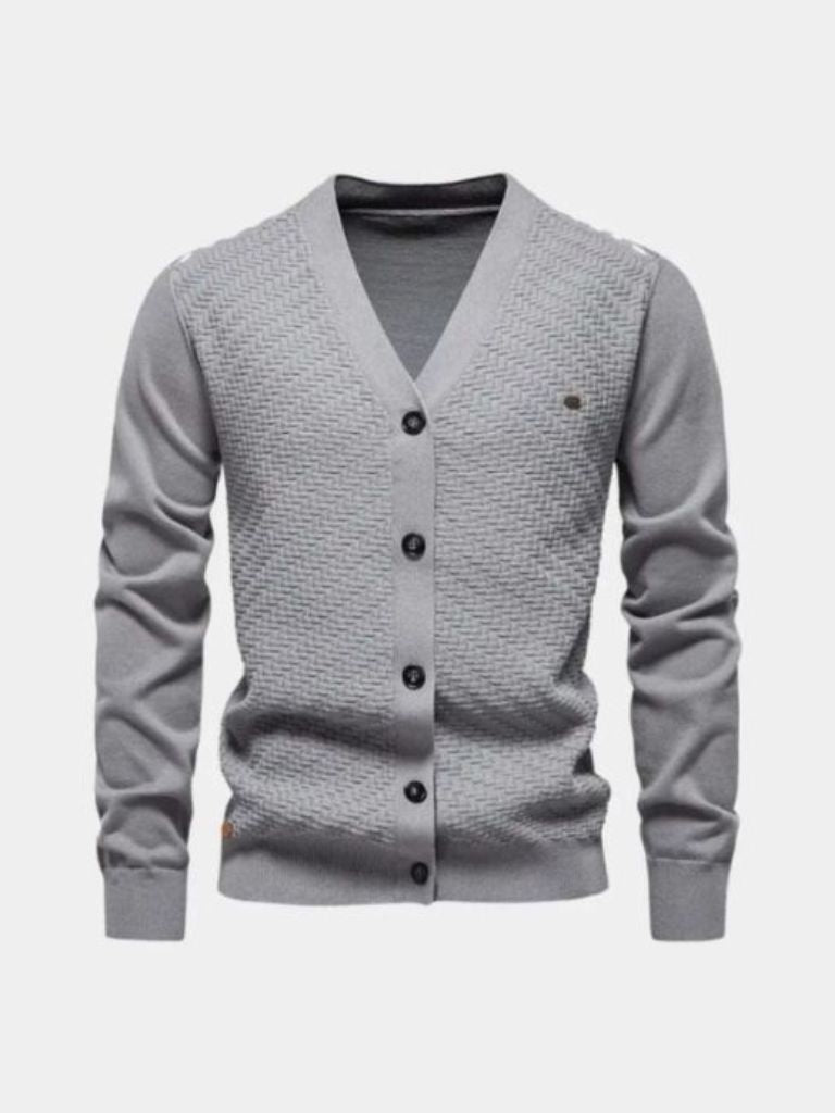 Cardigan de Punto con Cuello en V - Cross & Crown