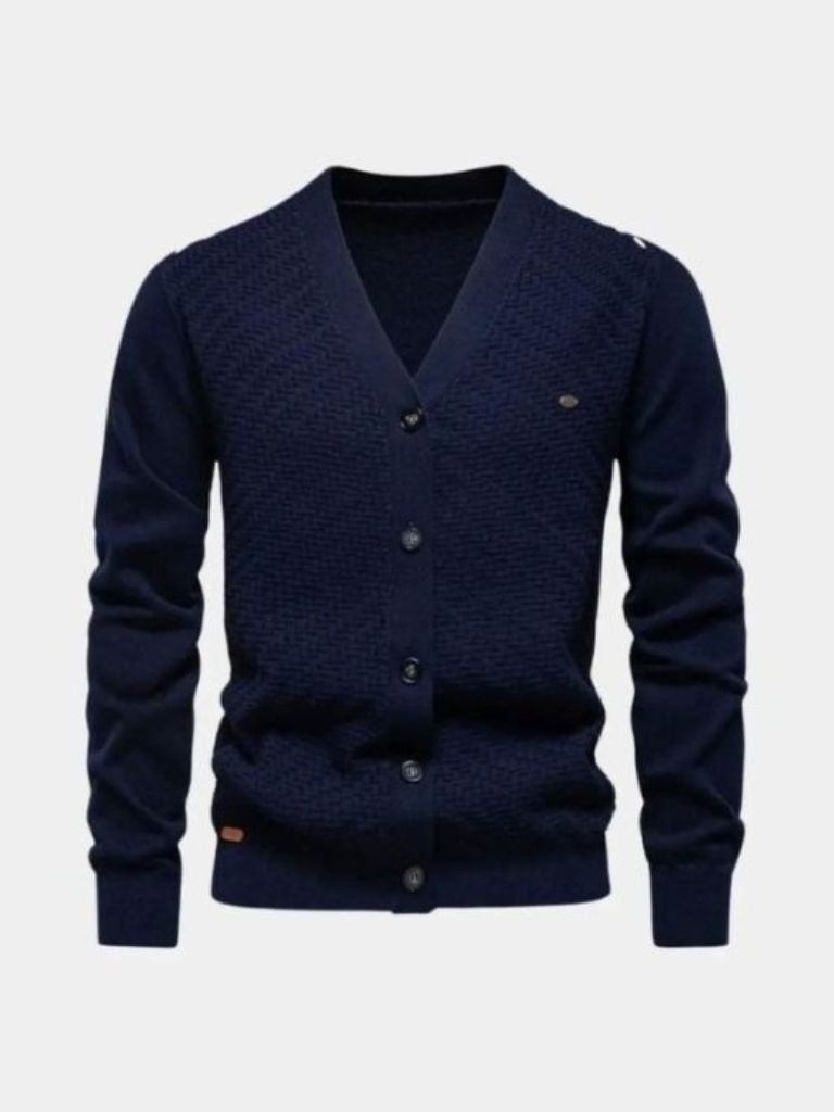 Cardigan de Punto con Cuello en V - Cross & Crown