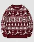 Jersey Navideño Mujer Fair Isle Renos y Abetos Cuello Redondo