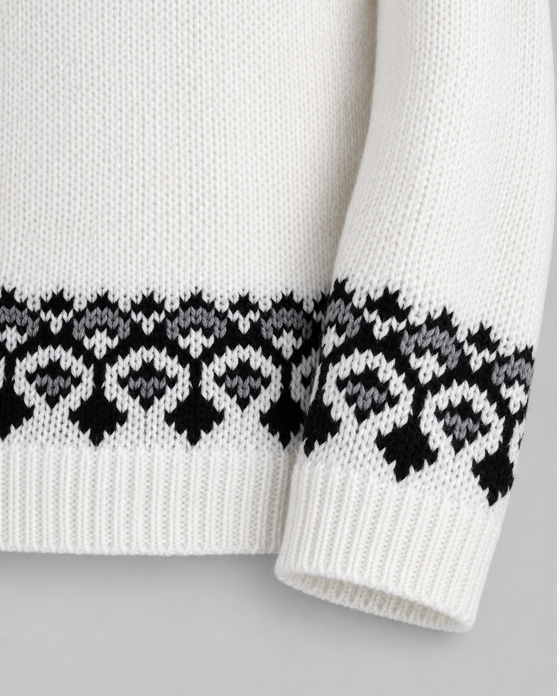 Jersey Fair Isle Mujer Geométrico Cuello Redondo Marfil