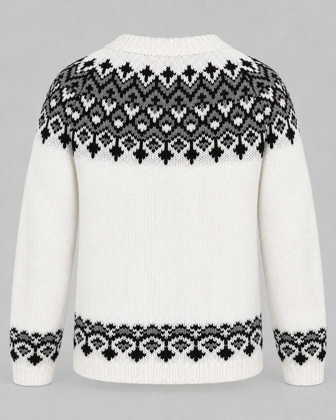 Jersey Fair Isle Mujer Geométrico Cuello Redondo Marfil